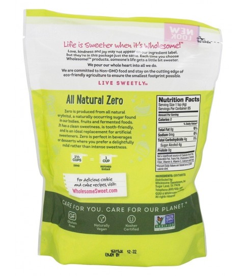 Wholesome Sweeteners Natural Zero Pouch (8x12 Oz) Wholesome Sweeteners Natural Zero Pouch (8x12 Oz)