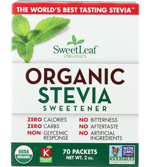 SweetLeaf Organic Stevia Sweetener Packets (1x70 Ct) SweetLeaf Organic Stevia Sweetener Packets (1x70 Ct)