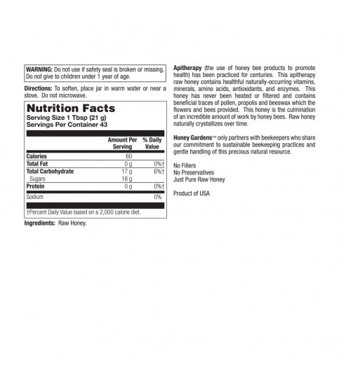 Honey Gardens Apith Raw Honey (4x1LB ) Honey Gardens Apith Raw Honey (4x1LB )