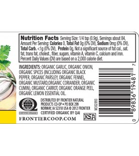 Frontier Natural Salt-Free Garlic & Herb Seasoning (6x2.7 Oz)