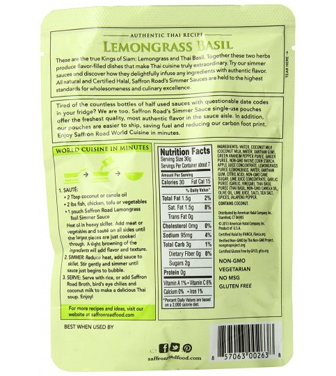 Saffron Road Sauce Lemongrasss Bsl (8x7OZ ) Saffron Road Sauce Lemongrasss Bsl (8x7OZ )
