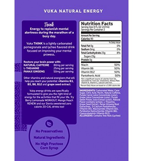 Vuka Drink Think Pom/Lych (12x16OZ ) Vuka Drink Think Pom/Lych (12x16OZ )