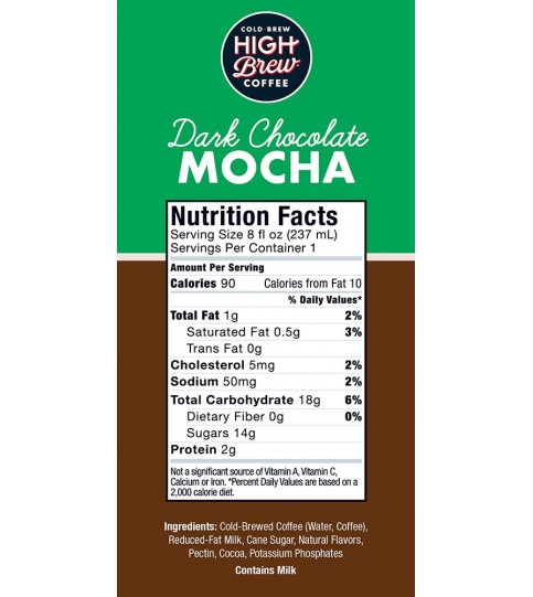 High Brew Coffee Dark Chocolate Mocha (12x8 OZ) High Brew Coffee Dark Chocolate Mocha (12x8 OZ)