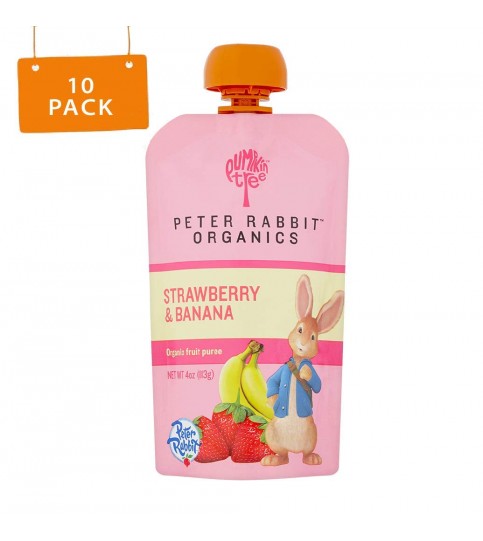 Peter Rabbit Organics Organic Fruit Snack 100% Pure Strawberry And Banana (10x4Oz)