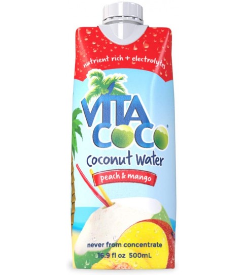Vita CocoCoconut Water 500 Ml Peach & Mango (12x17Oz) Vita CocoCoconut Water 500 Ml Peach & Mango (12x17Oz)
