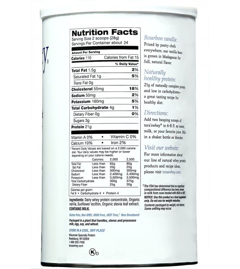 Tera's Whey rBGH Free Whey Protein Bourbon Vanilla (1x24 OZ) Tera's Whey rBGH Free Whey Protein Bourbon Vanilla (1x24 OZ)