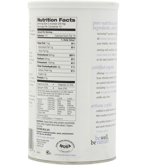 Tera's Whey Organic Vanilla Whey Protein (1x12Oz) Tera's Whey Organic Vanilla Whey Protein (1x12Oz)
