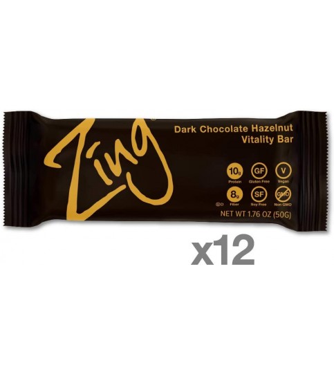 Zing Dark Chocolate Hazelnut Bar (12x1.76OZ ) Zing Dark Chocolate Hazelnut Bar (12x1.76OZ )