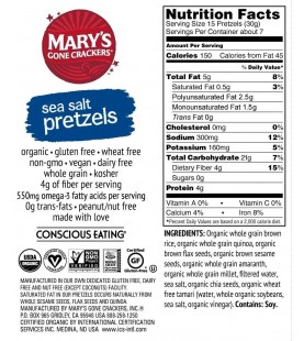 Mary's Gone Crackers Sea Salt Pretzels(12x7.5 Oz)