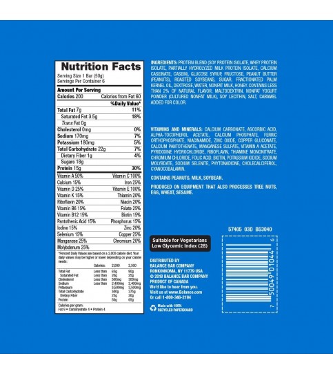 Balance Bar Yogurt Honey Peanut Bar (6x1.76Oz) Balance Bar Yogurt Honey Peanut Bar (6x1.76Oz)