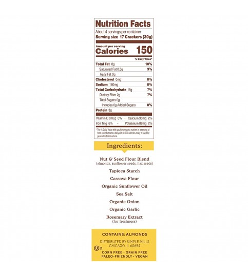 Simple Mills Fine Ground Sea Salt Crackers (6X4.25 OZ) Simple Mills Fine Ground Sea Salt Crackers (6X4.25 OZ)
