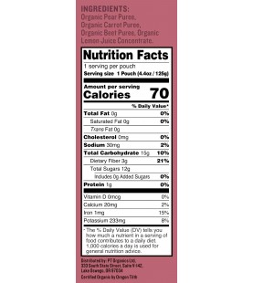 Peter Rabbit Organics Beet Carrot And Pear Vegetable And Fruit Snacks (10X4.4 OZ)