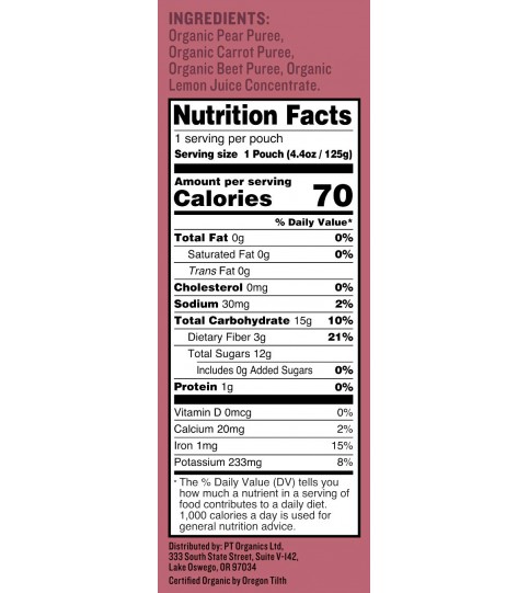 Peter Rabbit Organics Beet Carrot And Pear Vegetable And Fruit Snacks (10X4.4 OZ)