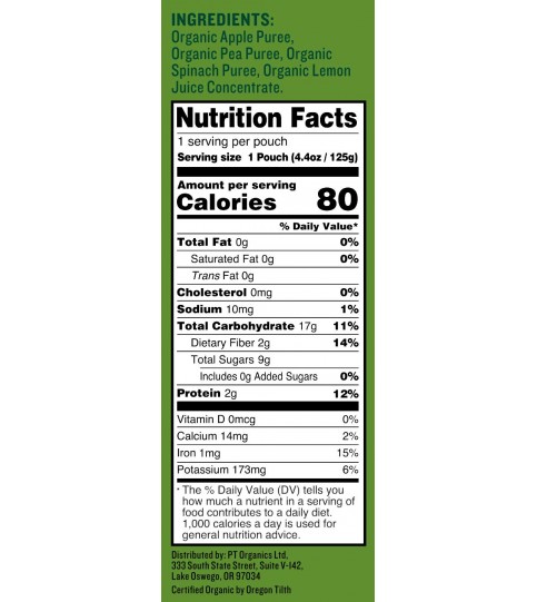 Peter Rabbit Organics Pea, Spinach & Apple Snack (10x4.4 Oz)