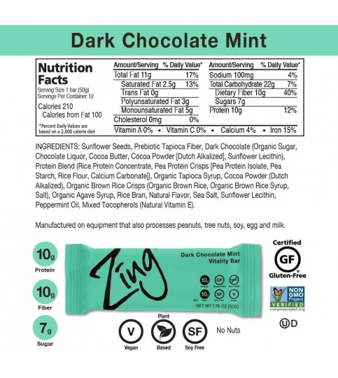 Zing Dark Chocolate Sunflower Mnt (12x1.76OZ ) Zing Dark Chocolate Sunflower Mnt (12x1.76OZ )
