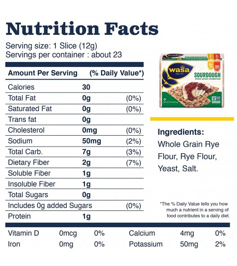 Wasa Sourdough Rye Crispbread (12x8.8 Oz) Wasa Sourdough Rye Crispbread (12x8.8 Oz)