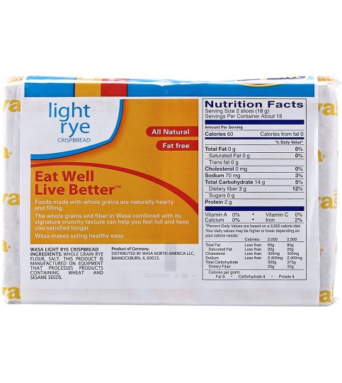 Wasa Light Rye Crispbread (12x8.8 Oz) Wasa Light Rye Crispbread (12x8.8 Oz)