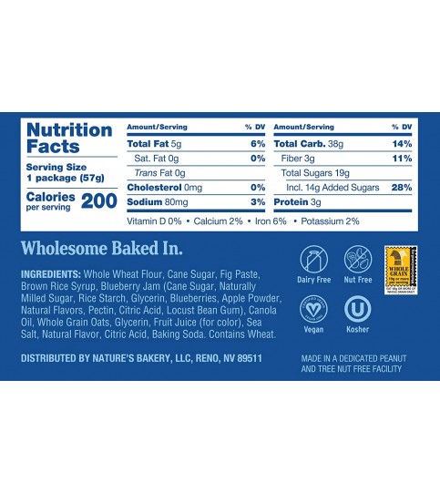 Nature's Bakery Blueberry, Whole Wheat (12x2 OZ) Nature's Bakery Blueberry, Whole Wheat (12x2 OZ)