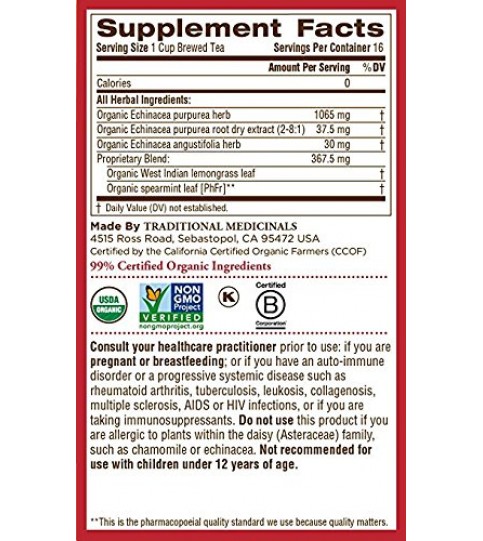 Traditional Medicinals Echinacea Pls Tea (6x16 Bag) Traditional Medicinals Echinacea Pls Tea (6x16 Bag)