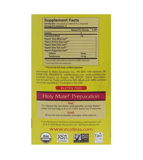 Eco Tea Holy Mate! Tea Bags (6x24 CT) Eco Tea Holy Mate! Tea Bags (6x24 CT)