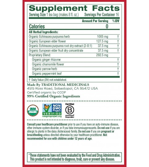 Traditional Medicinals Echinacea Elder Tea (6x16 Bag) Traditional Medicinals Echinacea Elder Tea (6x16 Bag)