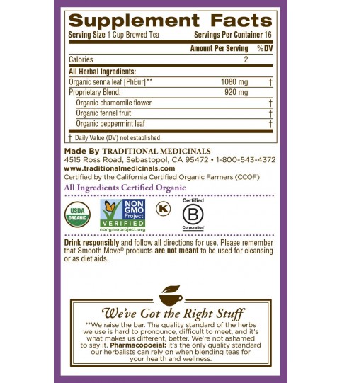 Traditional Medicinals Chamomile Smooth Move (1x16 Bag) Traditional Medicinals Chamomile Smooth Move (1x16 Bag)