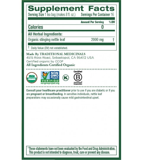 Traditional Medicinals Nettle Leaf Herb Tea (6x16 Bag) Traditional Medicinals Nettle Leaf Herb Tea (6x16 Bag)