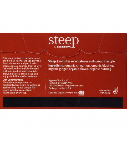 Bigelow Steep Organic Sweet Cinnamon Black Tea (6x20 BAG )
