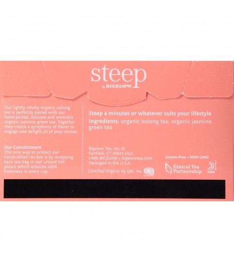 Bigelow Steep Organic Oolong & Jasmine Green Tea (6x20 BAG ) Bigelow Steep Organic Oolong & Jasmine Green Tea (6x20 BAG )