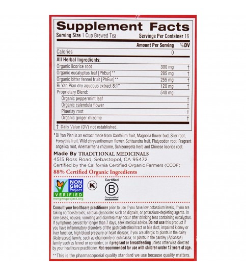 Traditional Medicinals Breathe Easy Herb Tea (1x16 Bag) Traditional Medicinals Breathe Easy Herb Tea (1x16 Bag)