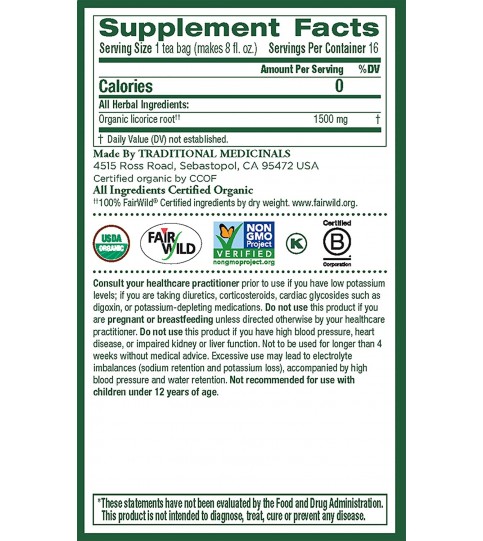 Traditional Medicinals Licorice Root Herb Tea (6x16 Bag) Traditional Medicinals Licorice Root Herb Tea (6x16 Bag)