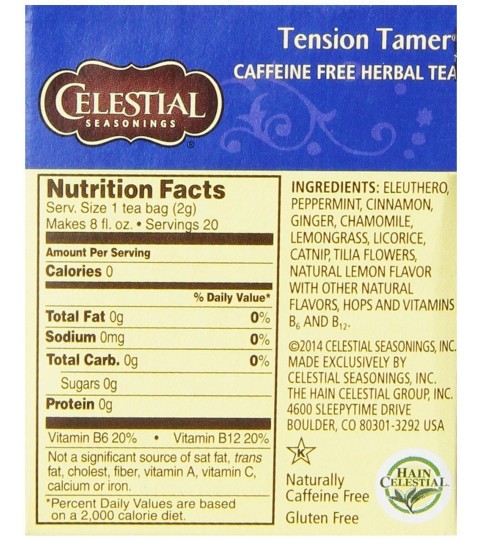 Celestial Seasonings Tension Tamer Herb Tea (6x20 bag) Celestial Seasonings Tension Tamer Herb Tea (6x20 bag)