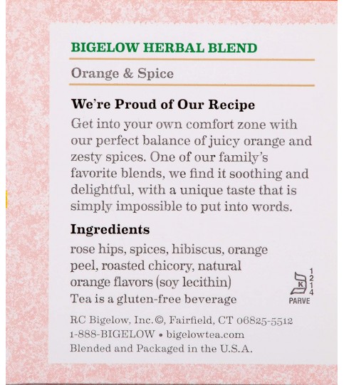 Bigelow Orange & Spice Herb Tea (6x20 Bag) Bigelow Orange & Spice Herb Tea (6x20 Bag)