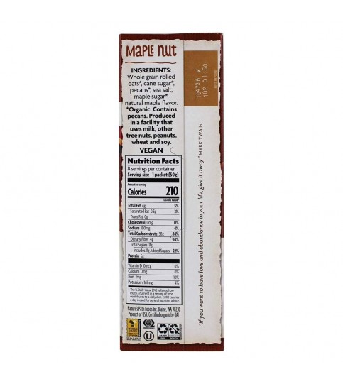 Nature's Path Original Oatmeal Pouch (6x8x1.75Oz) Nature's Path Original Oatmeal Pouch (6x8x1.75Oz)
