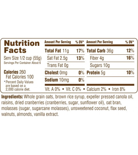 Erin Baker's Fruit & Nut Granola (6x12Oz) Erin Baker's Fruit & Nut Granola (6x12Oz)