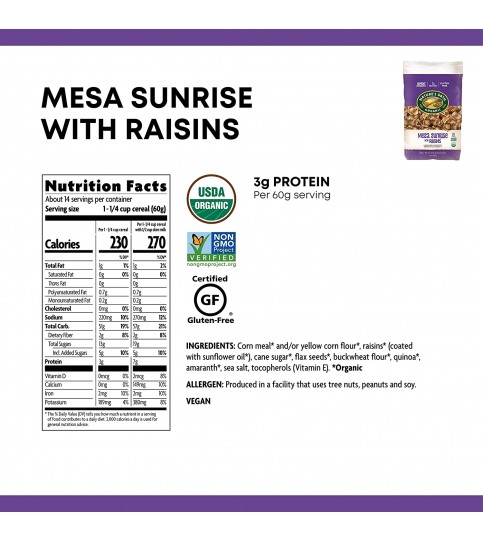 Nature's Path Mesa Sunrise with Raisins (6x29.1 Oz) Nature's Path Mesa Sunrise with Raisins (6x29.1 Oz)