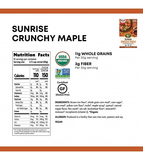 Nature's Path Organic Crunchy Maple Sunrise (12x10.6Oz) Nature's Path Organic Crunchy Maple Sunrise (12x10.6Oz)
