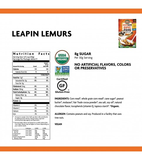 Envirokidz Leapin Lemurs Cereal (12x10 Oz) Envirokidz Leapin Lemurs Cereal (12x10 Oz)
