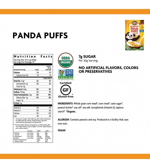 Envirokidz Panda Puffs Gluten Free (12x10.6 Oz) Envirokidz Panda Puffs Gluten Free (12x10.6 Oz)