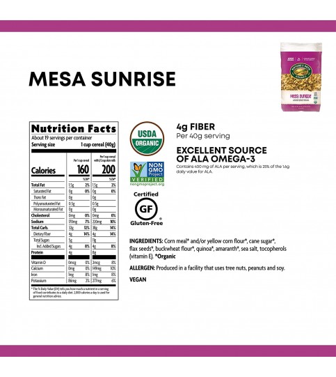 Nature's Path Mesa Sunrise F Cereal (6x26.4 Oz) Nature's Path Mesa Sunrise F Cereal (6x26.4 Oz)