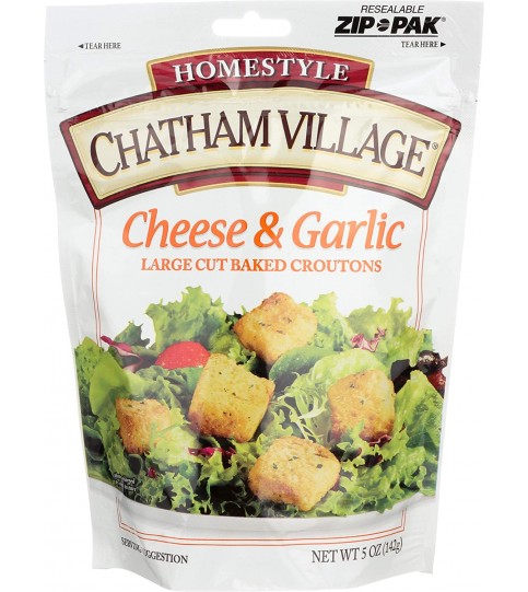 Chatham Village Cheese & Garlic Croutons (12x5 Oz) Chatham Village Cheese & Garlic Croutons (12x5 Oz)