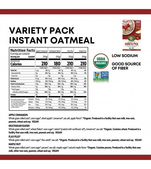 Nature's Path Variety Oatmeal Pouch (6x8x1.7 Oz) Nature's Path Variety Oatmeal Pouch (6x8x1.7 Oz)