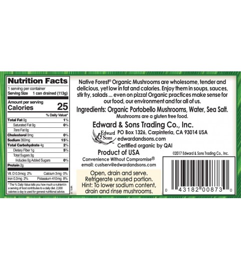 Native Forest Organic Sliced Portobello Mushrooms (12x7Oz) Native Forest Organic Sliced Portobello Mushrooms (12x7Oz)